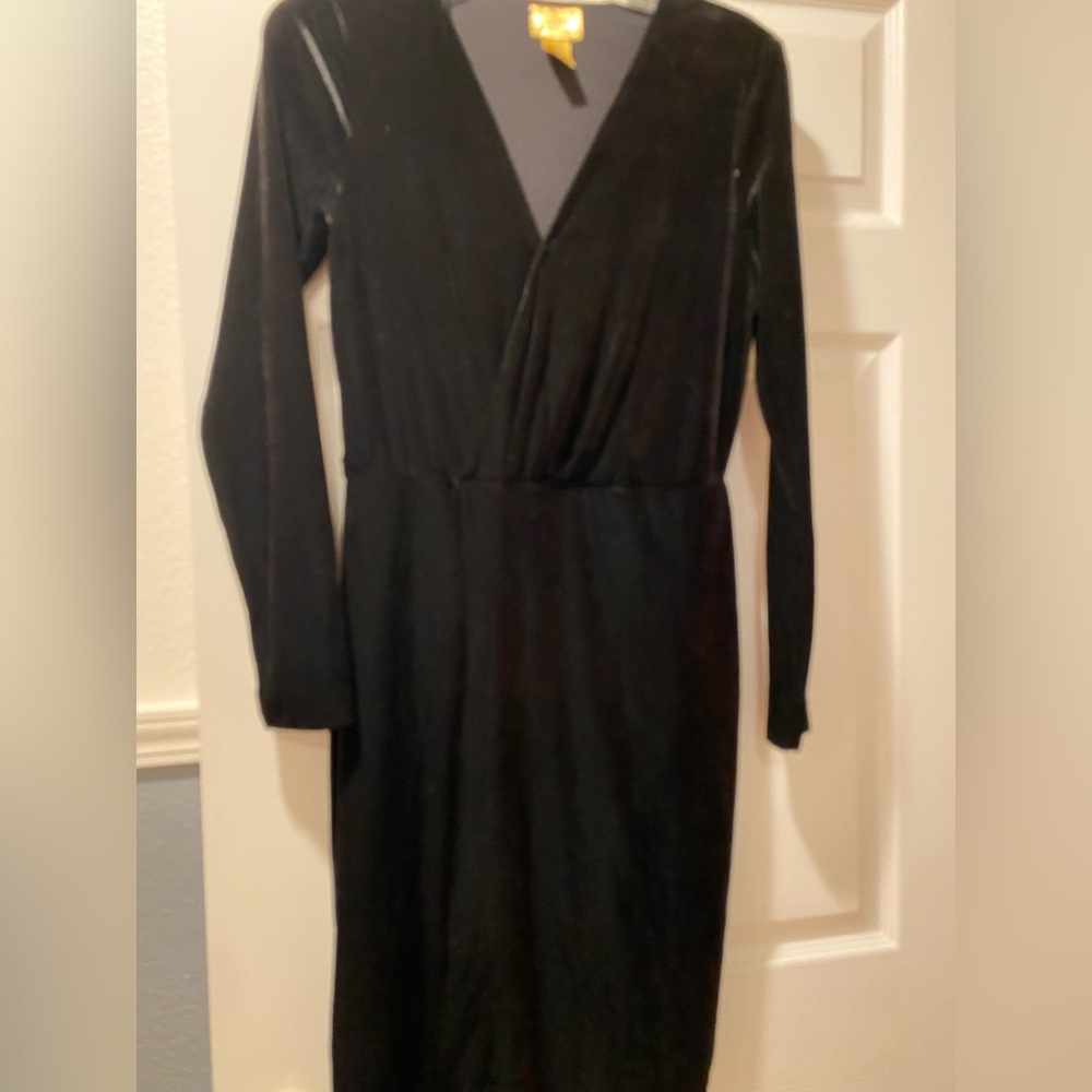 Black velvet party dress